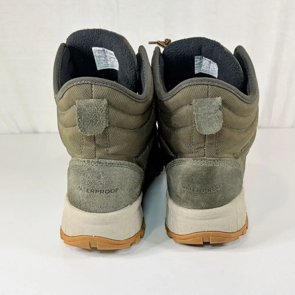 Columbia Fairbanks Omni Heat Waterproof Mens Hiking Trail Boots Olive Brown 11